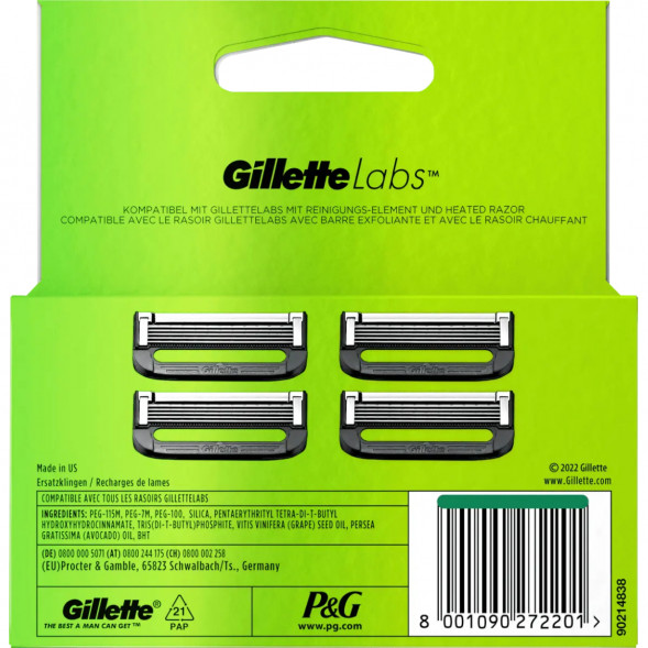 Лезвия для бритвы Gillette Labs, 4 шт. в Хабаровске