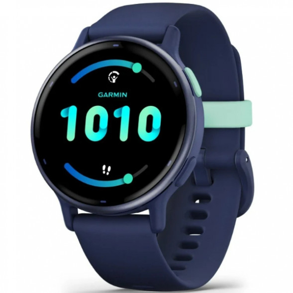 Умные часы Garmin Vivoactive 5, синие с металлически-синим безелем и силиконовым ремешком 010-02862-12 в Хабаровске