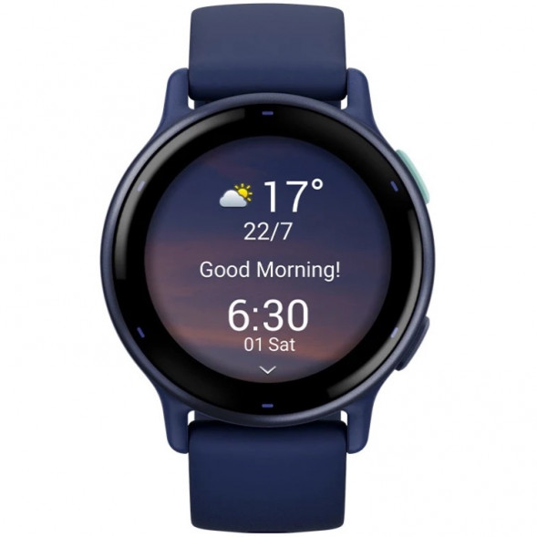 Умные часы Garmin Vivoactive 5, синие с металлически-синим безелем и силиконовым ремешком 010-02862-12 в Хабаровске