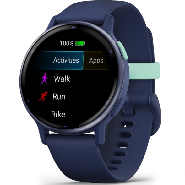 Умные часы Garmin Vivoactive 5, синие с металлически-синим безелем и силиконовым ремешком 010-02862-12 в Хабаровске