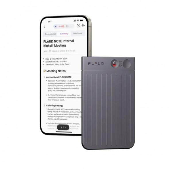 Диктофон с искусственным интеллектом GPT-5 Plaud Note, Black/черный в Хабаровске