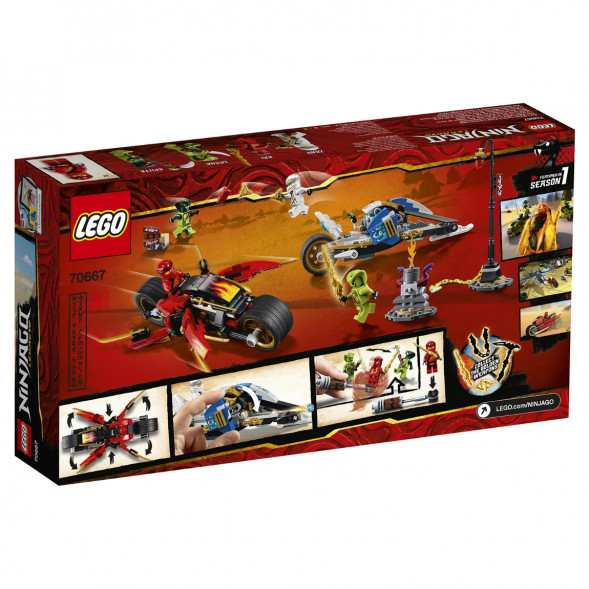 Конструктор LEGO Ninjago 70667 Мотоцикл-клинок Кая и снегоход Зейна в Хабаровске