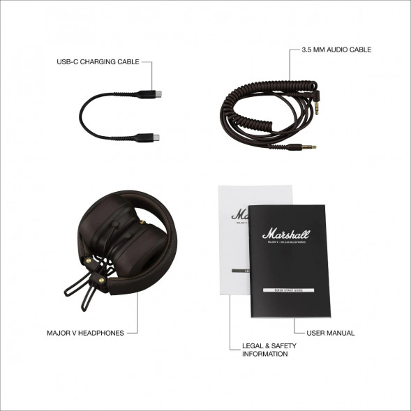 Беспроводные наушники Marshall Major V, коричневый в Хабаровске