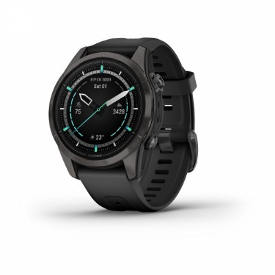 Умные часы Garmin EPIX PRO (Gen 2) Sapphire Edition 42 мм, титановый, угольно-серый, DLC, черный ремешок 010-02802-15 в Хабаровске