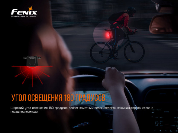 Велофара задняя Fenix BC05R V2.0, черный в Хабаровске