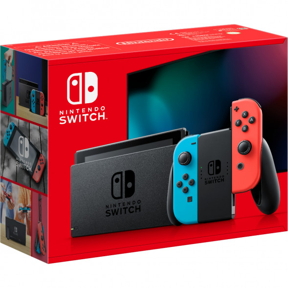 Игровая приставка Nintendo Switch OLED 64 ГБ, неоновый синий/неоновый красный в Хабаровске