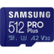 Карта памяти micro SDXC 512Gb Samsung PRO Plus U3 A2 V30 180/130MB/s в Хабаровске