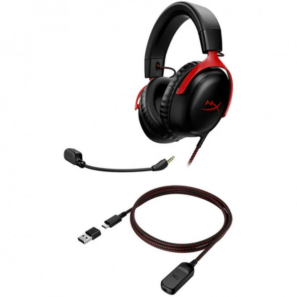 Компьютерная гарнитура HyperX Cloud III проводная, чёрный/красный в Хабаровске