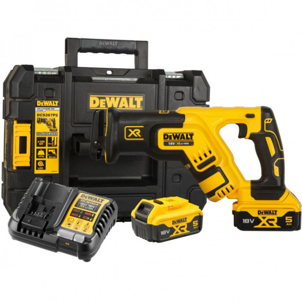 Аккумуляторная сабельная пила DEWALT DCS367P2 с 2 АКБ 5 Ач и ЗУ, в кейсе TSTAK в Хабаровске