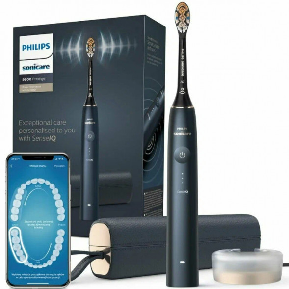 Звуковая зубная щетка Philips Sonicare 9900 Prestige HX9992, темно-синий в Хабаровске