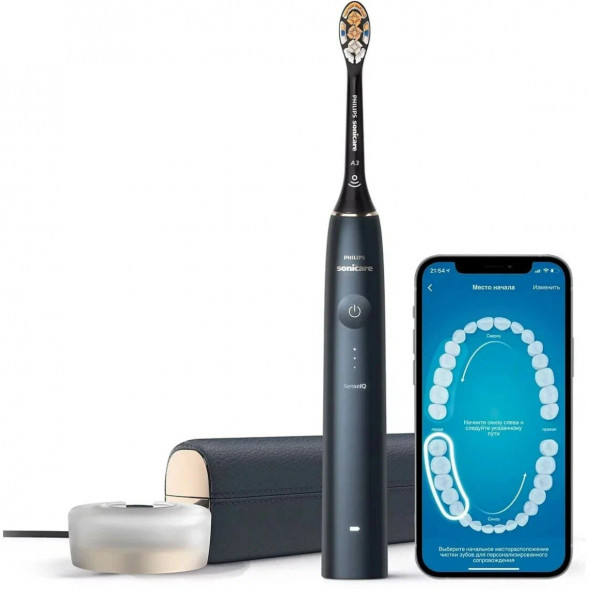 Звуковая зубная щетка Philips Sonicare 9900 Prestige HX9992, темно-синий в Хабаровске