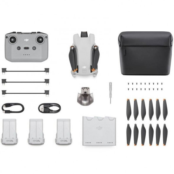 Квадрокоптер DJI Mini 3 Fly More Combo (DJI RC-N1) с пультом без дисплея, белый в Хабаровске