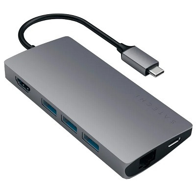 USB-концентратор Satechi Aluminum Multi-Port Adapter 4K with Ethernet V2, разъемов: 6, space gray в Хабаровске