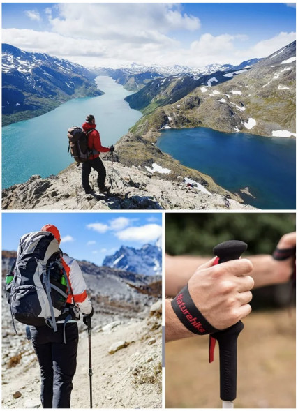 Треккинговая палка Naturehike 135 см, 1шт., серый/зеленый в Хабаровске
