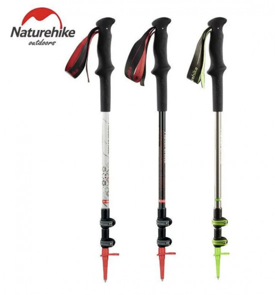 Треккинговая палка Naturehike 135 см, 1 шт., белый/красный в Хабаровске