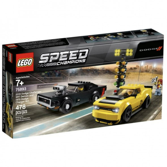 Конструктор LEGO Speed Champions 75893 2018 Dodge Challenger SRT Demon и 1970 Dodge Charger R/T в Хабаровске