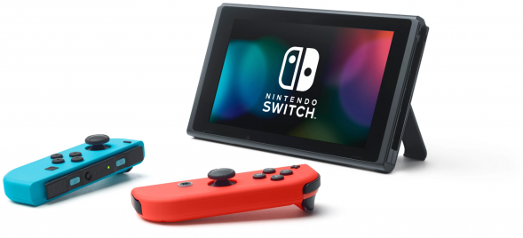 Игровая приставка Nintendo Switch rev.2 32 ГБ, красный/синий в Хабаровске