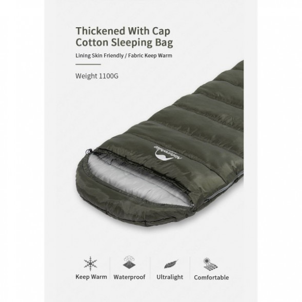 Спальный мешок Naturehike U350S (Правый), коричневый в Хабаровске