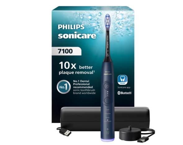 Электрическая зубная щетка Philips Sonicare Series 7100 HX7423/09 (темно-синяя) в Хабаровске