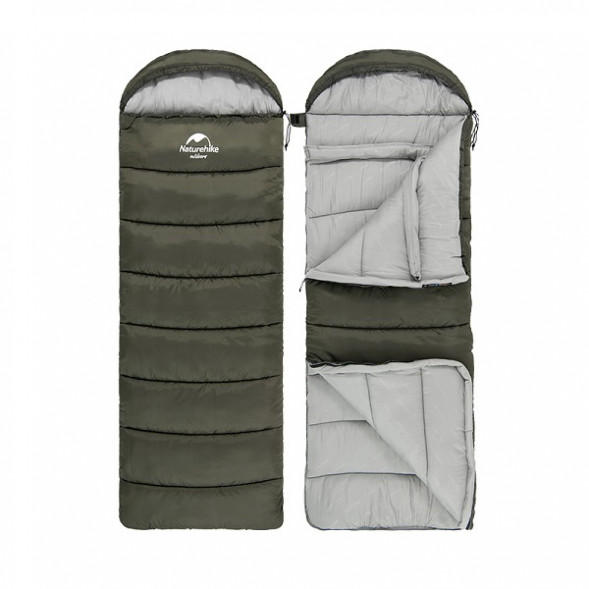 Спальный мешок Naturehike U250 (Левый), зеленый в Хабаровске