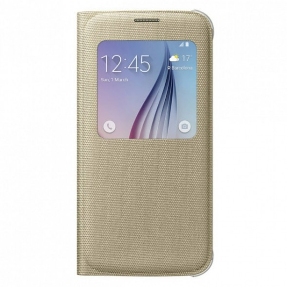 Чехол для Samsung Galaxy S6 S-View Cover (EF-CG920BFE), Gold в Хабаровске