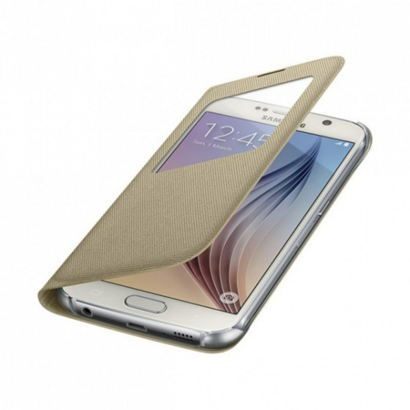 Чехол для Samsung Galaxy S6 S-View Cover (EF-CG920BFE), Gold в Хабаровске