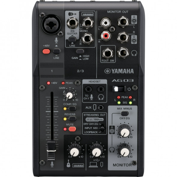 Микшер для стриминга Yamaha AG03MK2 LSPK Live Stream Black с аксессуарами в Хабаровске