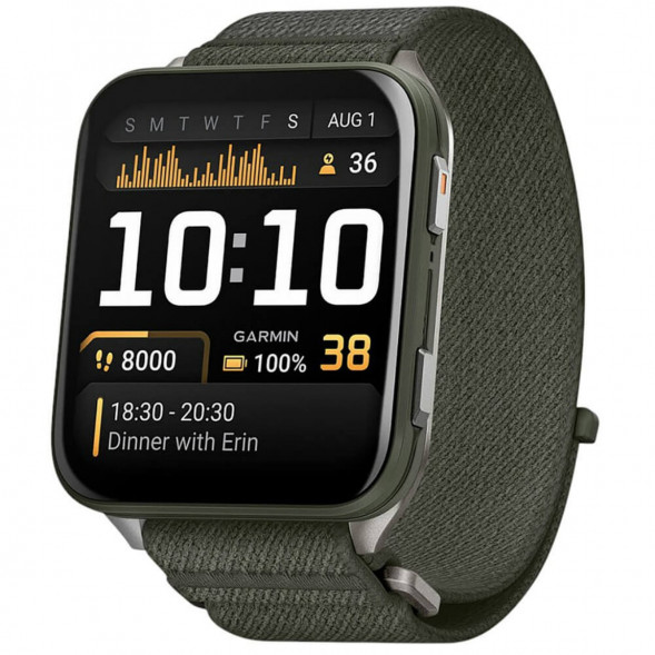 Умные часы Garmin Venu X1 Green с нейлоновым ремешком Moss ComfortFit 010-02980-03 в Хабаровске