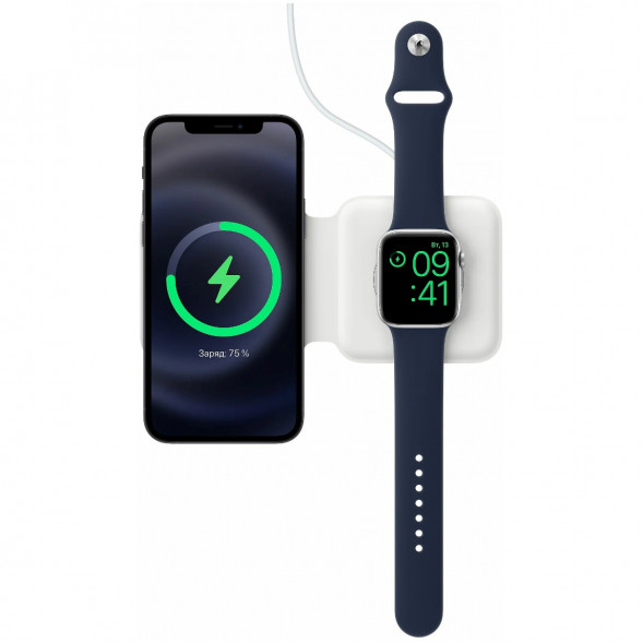 Двойное зарядное устройство Apple MagSafe Duo Charger MHXF3AM/A, белый в Хабаровске