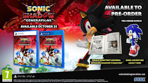 Игра Sonic x Shadow Generations Day One Edition [PS4, русские субтитры] в Хабаровске