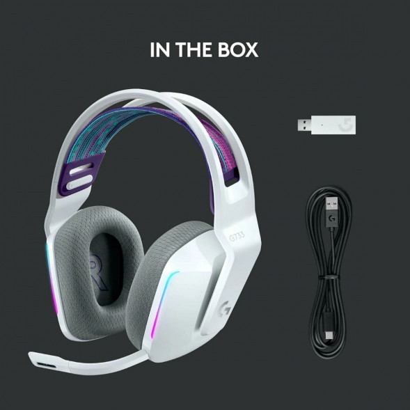 Игровая гарнитура Logitech G733 RGB Lightspeed Wireless, белый в Хабаровске