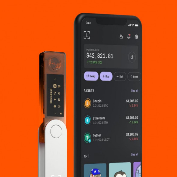 Аппаратный криптокошелек Ledger Nano X, BTC Orange  в Хабаровске