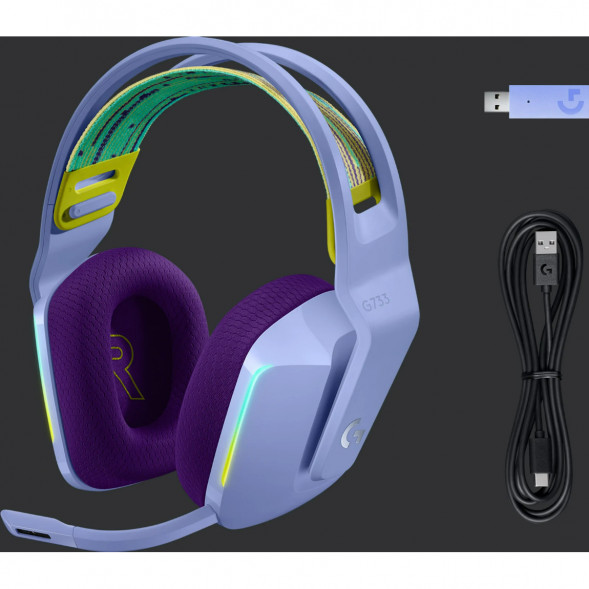 Игровая гарнитура Logitech G733 RGB Lightspeed Wireless, сиреневый в Хабаровске