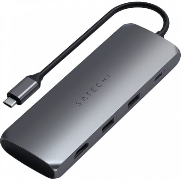 Док-станция Satechi USB-C Hybrid Multiport Adapter (with SSD Enclosure M.2 SATA, 2xUSB 3.1, USB Type-C, HDMI), Серый ST-UCHSEM в Хабаровске