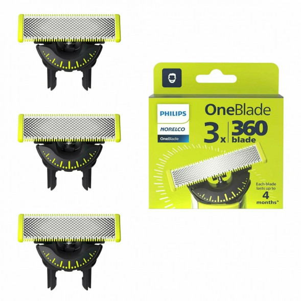 Сменные лезвия Philips OneBlade 360 QP430/50, 3 штуки в Хабаровске