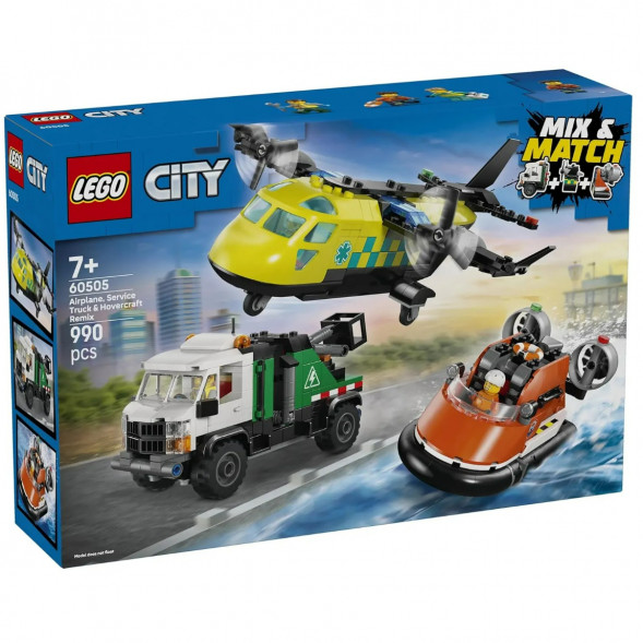 Конструктор LEGO City 60505 Самолет, сервисный грузовик и судно на воздушной подушке в Хабаровске