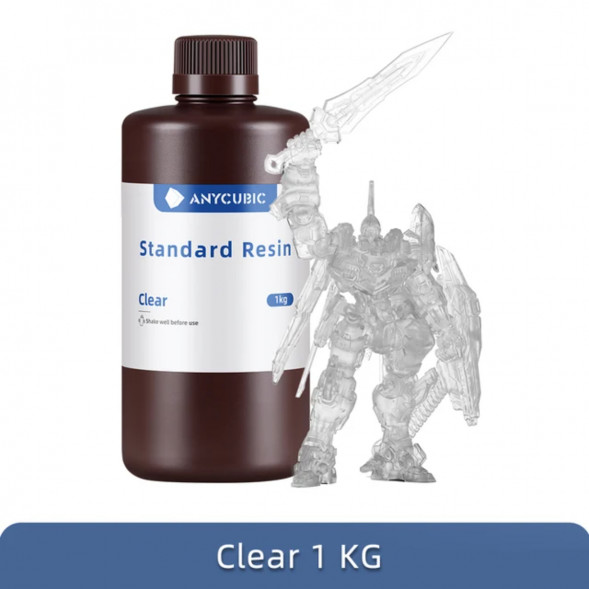 Фотополимерная смола Anycubic Standard Resin для 3D принтера Прозрачная (Clear), 1 кг в Хабаровске