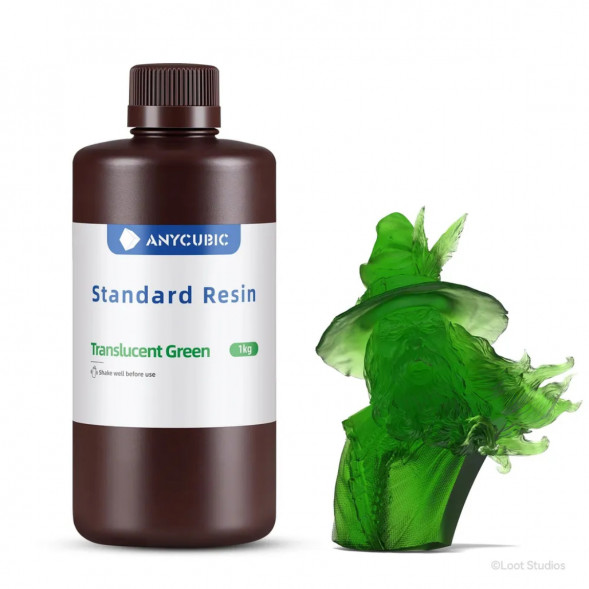 Фотополимерная смола Anycubic Standard Resin для 3D принтера Полупрозрачный зеленый (Tran-Green), 1 кг в Хабаровске